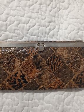 Vintage Mirror Mirror Animal Print Patchwork Frame Clutch